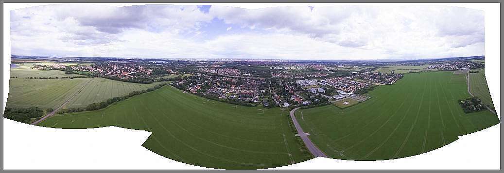 Luftbildpanorama erstellen . Das fertige Rohbild